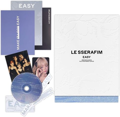 LE SSERAFIM - 3rd Mini Album EASY Photobook Ver. - Vol.2 FEATHERLY LOTUS Outer Box + Booklet Photocard + Postcard + Sticker + Folding Poster + Lyric Book + 2 Pin Badges + 4 Extra Photocards in Saudi Arabia