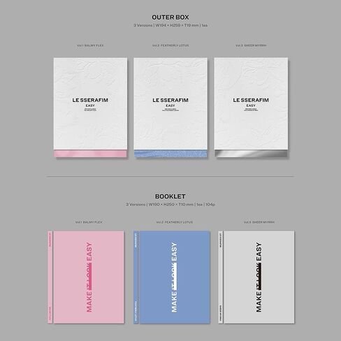 LE SSERAFIM - 3rd Mini Album EASY Photobook Ver. - Vol.2 FEATHERLY LOTUS Outer Box + Booklet Photocard + Postcard + Sticker + Folding Poster + Lyric Book + 2 Pin Badges + 4 Extra Photocards in Saudi Arabia