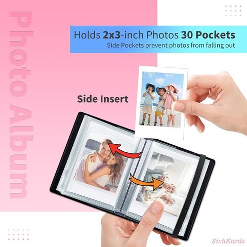 ألبوم صور صغير بسعة 2x3,60 صورة، غطاء من جلد البولي يوريثان مع شريط مطاطي، صفحات PP مقاومة للماء عالية الوضوح لتسجيل الأسرة والذكرى السنوية لزواج الطفل، طباعة جلد الفهد البني in Kuwait