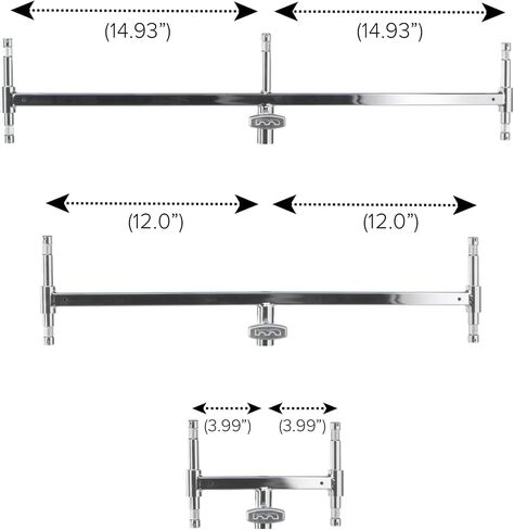 Matthews Baby Headers – Mini, Double, and Triple | Chrome-Plated Steel Mounting Bars with 5/8" Baby Receiver | Secure Multi-Fixture Mount for Film, Photo & Studio Setups (Mini Baby Double Header) in Kuwait