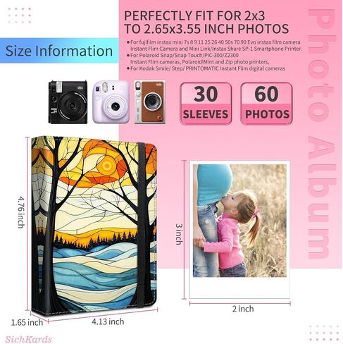 ألبوم صور صغير بسعة 2x3,60 صورة، غطاء من جلد البولي يوريثان مع شريط مطاطي، صفحات PP مقاومة للماء عالية الوضوح لتسجيل الأسرة والذكرى السنوية لزواج الطفل، طباعة جلد الفهد البني in Kuwait