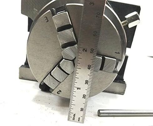 ROTARY TABLE 3"/80 MM WITH ER16 COLLET ADAPTOR, M6 CLAMP KIT, ROUND VICE, TAILSTOCK & A CHUCK WITH BACK PLATE & FIXING TNUTS ((WITH 70 MM 4 JAW INDEPENDENT CHUCK)) in Saudi Arabia