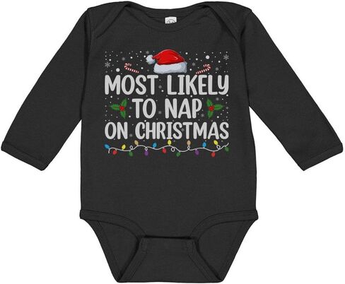 Nap on Christmas Long Sleeve Baby Infant Bodysuit in Saudi Arabia