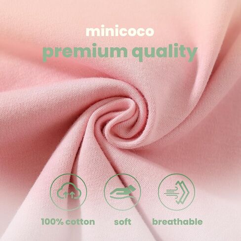 Baby Girl Footies Romper - 100% Cotton, Soft Casual Outfit with Cute Designs for Newborn to 24 Months Infant Girls in Kuwait