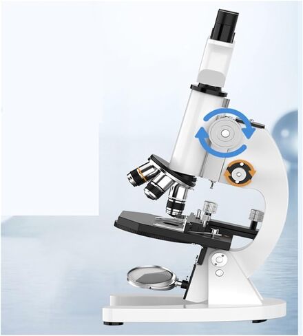 Microscope Binocular Compound Microscope Kit Microscopes for Kids Adults, with Fill Light, for Science Experiment Microscopes in Kuwait
