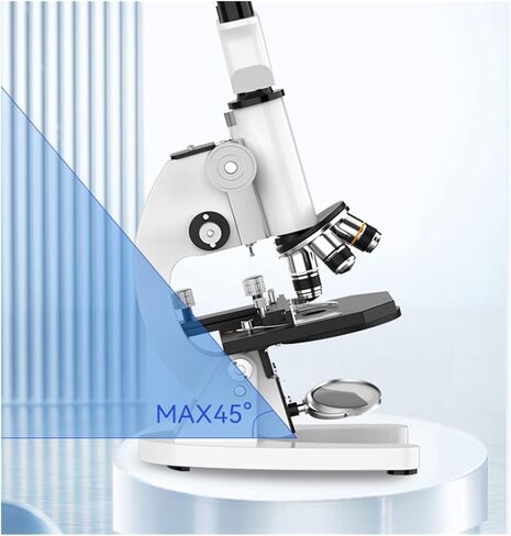 Microscope Binocular Compound Microscope Kit Microscopes for Kids Adults, with Fill Light, for Science Experiment Microscopes in Kuwait