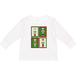 تي شيرت Inktastic Christmas Nutcracker Stamps للأطفال الصغار بأكمام طويلة in Kuwait