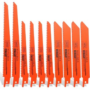 10-Piece Reciprocating Saw Blades 6 & 8 Inch Wood & Metal Cutting Saw Blades Premium Blades Carbon Steel Bi - Metal Reciprocating Saw Blades for Wood Pruning NVKLBEA in Saudi Arabia