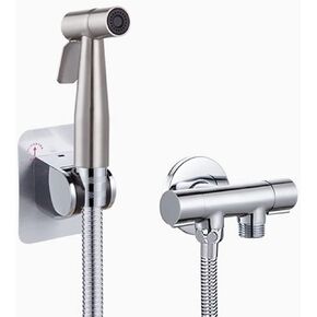 بخاخ محمول للمرحاض، بخاخ حفاضات من قماش الكروم للمرحاض، رأس بخاخ للمرحاض محمول باليد مع خرطوم ودعامة، للغسيل الأنثوي، وغسيل الحيوانات الأليفة، B(A) in Kuwait