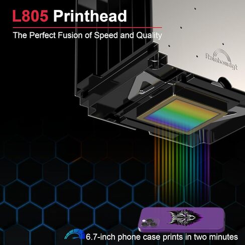 RAINBOWDGT UV Printer Machine with Computer XP600 A3 Multifunction Flatbed Printers with Bottle Holder for Acrylic Metal Golf Bottle Phone Case and More in Saudi Arabia