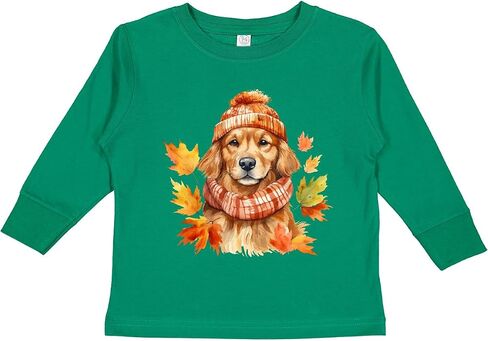 inktastic Fall Golden Retriever Toddler Long Sleeve T-Shirt in Saudi Arabia