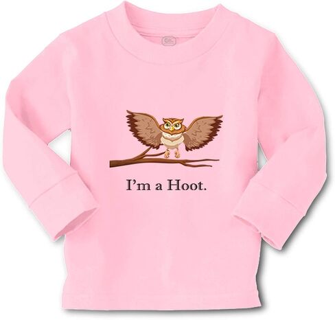 Kids Long Sleeve T Shirt I'm A Hoot Owl Baby Funny Humor Boy & Girl Clothes in Saudi Arabia