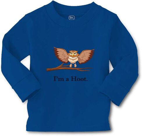 Kids Long Sleeve T Shirt I'm A Hoot Owl Baby Funny Humor Boy & Girl Clothes in Saudi Arabia