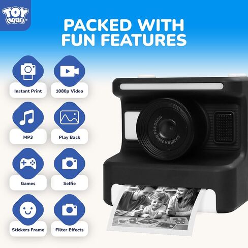 Instant Print Camera for Kids,2.4 Inch Screen Kids Instant Cameras, Christmas Birthday Gifts for Girls Age 3-12, Portable Toddler Toy for 3 4 5 6 7 8 9 10 Year Old Girls Boys Teal in Saudi Arabia