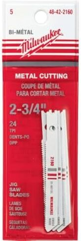 Milwaukee GIDDS2-2493815 2 3/4 بوصة شفرة منشار تهزهز ثنائية المعدن عالية السرعة 24 سن/بوصة، 5 عبوات in Kuwait