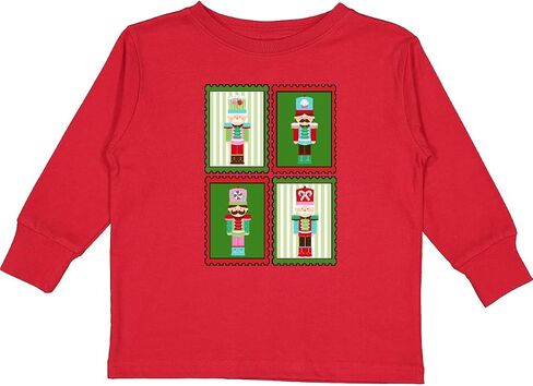 تي شيرت Inktastic Christmas Nutcracker Stamps للأطفال الصغار بأكمام طويلة in Kuwait