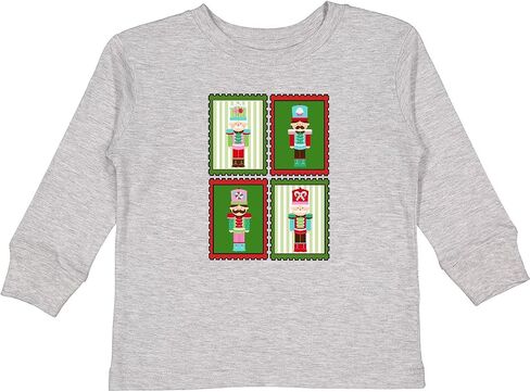 تي شيرت Inktastic Christmas Nutcracker Stamps للأطفال الصغار بأكمام طويلة in Kuwait