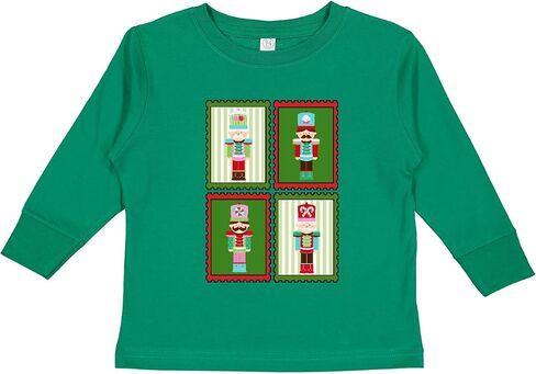 تي شيرت Inktastic Christmas Nutcracker Stamps للأطفال الصغار بأكمام طويلة in Kuwait