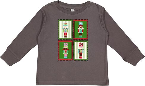 تي شيرت Inktastic Christmas Nutcracker Stamps للأطفال الصغار بأكمام طويلة in Kuwait