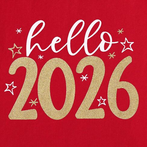 Happy New Year Shirt for Toddler Girl Boy Hello 2026 T-Shirt Glitter New Years Eve Party Tee Holiday Long Sleeve Top in Saudi Arabia