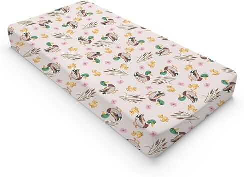 Watercolor Mallard Duck Leaves Baby Changing Pad Cover, Unisex Duck Nursery Diaper Changing Table Pad Mat Sheet for Boys Girls-16x32 in Saudi Arabia