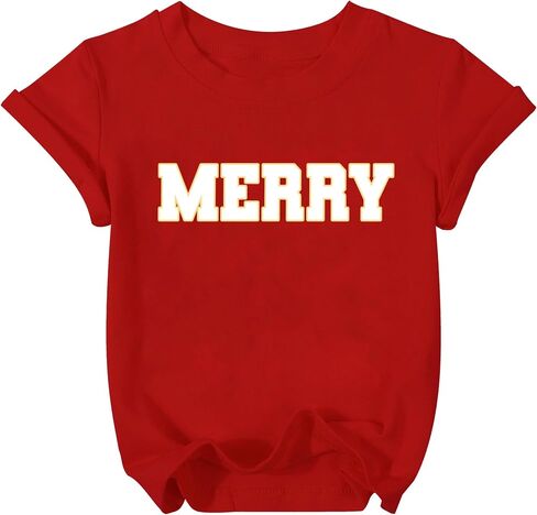 Christmas Shirts Boys Girls Christmas Tree T Shirt Toddler Christmas Graphic Tees Holiday Short Sleeve Tops in Saudi Arabia