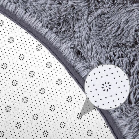 junovo Round Rug 6x6 Feet Fluffy Soft Area Rugs for Kids Girls Room Princess Castle Plush Shaggy Carpet Cute Circle Nursery Rug for Kids Teen's Bedroom Home Decor Large Circular Carpet, White in Saudi Arabia