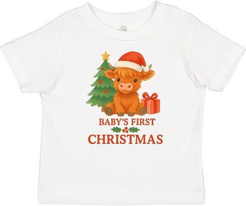 تي شيرت الأطفال Inktastic First Christmas Cute Highland Cow Baby in Saudi Arabia