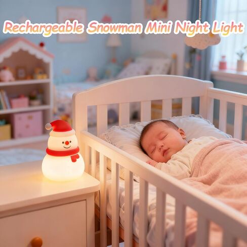 Small Christmas Night Light, Rechargeable Night Light for Kids, 16 Color Dimmable Mood Lighting, Portable Silicone Christmas Lamp, Color Changing Christmas Lights in Saudi Arabia