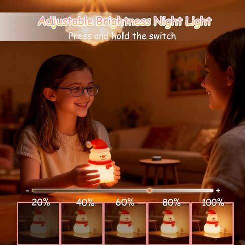 Small Christmas Night Light, Rechargeable Night Light for Kids, 16 Color Dimmable Mood Lighting, Portable Silicone Christmas Lamp, Color Changing Christmas Lights in Saudi Arabia