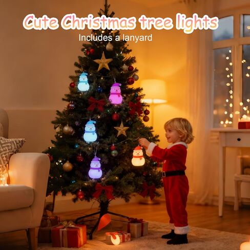 Small Christmas Night Light, Rechargeable Night Light for Kids, 16 Color Dimmable Mood Lighting, Portable Silicone Christmas Lamp, Color Changing Christmas Lights in Saudi Arabia