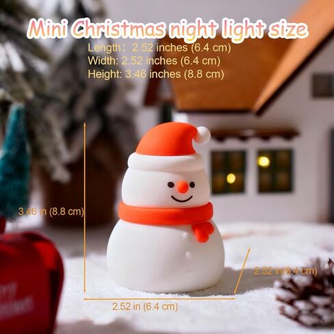 Small Christmas Night Light, Rechargeable Night Light for Kids, 16 Color Dimmable Mood Lighting, Portable Silicone Christmas Lamp, Color Changing Christmas Lights in Saudi Arabia