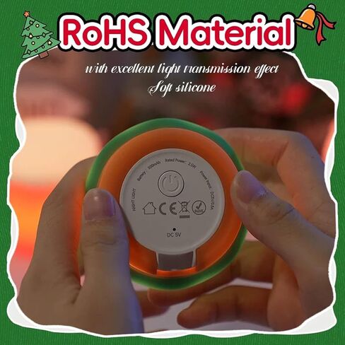 Small Christmas Night Light, Rechargeable Night Light for Kids, 16 Color Dimmable Mood Lighting, Portable Silicone Christmas Lamp, Color Changing Christmas Lights in Saudi Arabia