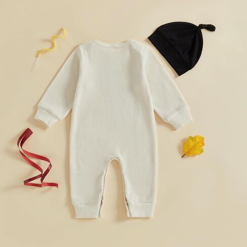 Gueuusu Baby Boy My 1st New Year Outfit Infant Romper Crewneck Long Sleeve Jumpsuit with Hat Newborn Clothes in Saudi Arabia