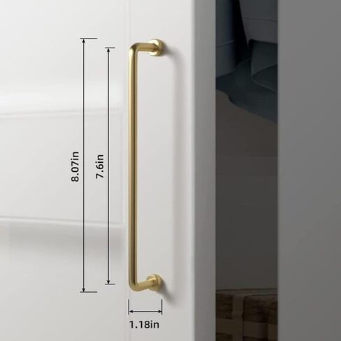Sliding Door Handle Cabinet Door Handles for Kitchen Wardrobe Drawers Handles Knob Zinc Alloy Solid Retro Brass Bar Pull Handles for Dresser(BB-192mm,6 Pieces) in Saudi Arabia