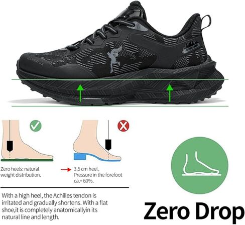 Men's and Women's Tennis Walking Shoes, Wide to Box Zero Drop Outdoor Non-Slip Shoes, Ideal for Daily Work Running in The Gym and Cross Training Comfortable Sports Trail Running Shoes. in Saudi Arabia