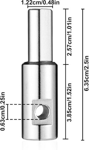 Ice Auger Drill Bit Adapter, Stainless Steel Ice Auger Drill Attachment Fit for 1/2 inch/ 1.27 cm & 1/4 inch/0.64 cm Holes Winter Fishing Tool Compatible with Strikemaster, Eskimo, etc in Kuwait
