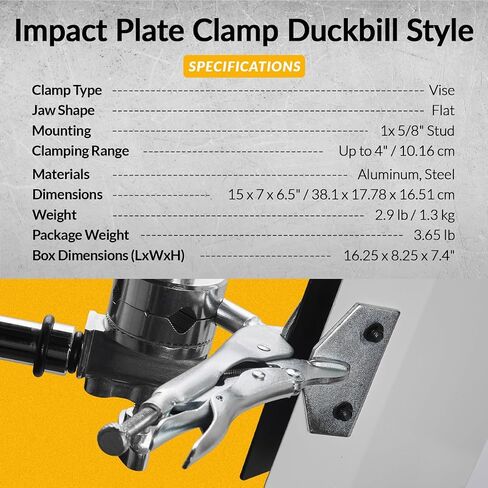 Flashpoint Duckbill Style Plate Clamp, Black/White in Saudi Arabia