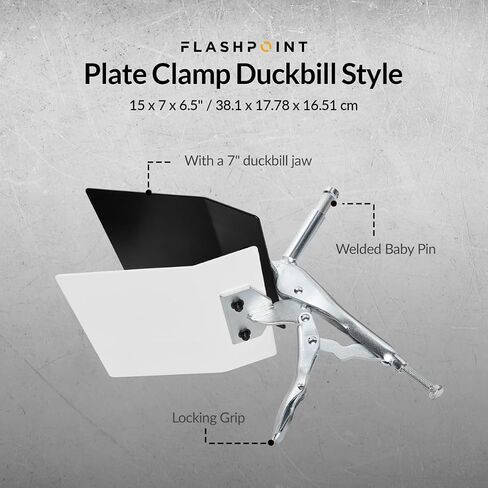 Flashpoint Duckbill Style Plate Clamp, Black/White in Saudi Arabia