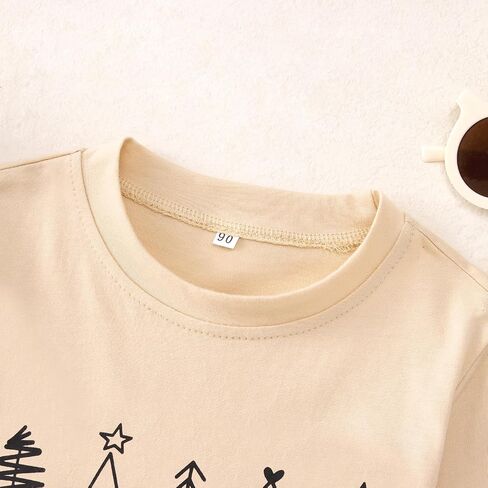 BOUTIKOME Merry Christmas Shirt Toddler Boy Girl Christmas Tree Graphic T-Shirt Kid Xmas Pullover Long Sleeve Crewneck Tops in Saudi Arabia
