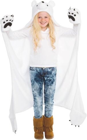 بطانية بغطاء للرأس يمكن ارتداؤها من Fin Fun للأطفال - بطانية بغطاء رأس يمكن ارتداؤها للأطفال - للأولاد والبنات in Kuwait