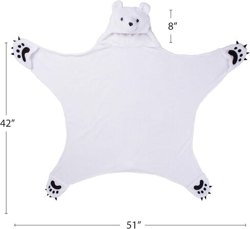 بطانية بغطاء للرأس يمكن ارتداؤها من Fin Fun للأطفال - بطانية بغطاء رأس يمكن ارتداؤها للأطفال - للأولاد والبنات in Kuwait