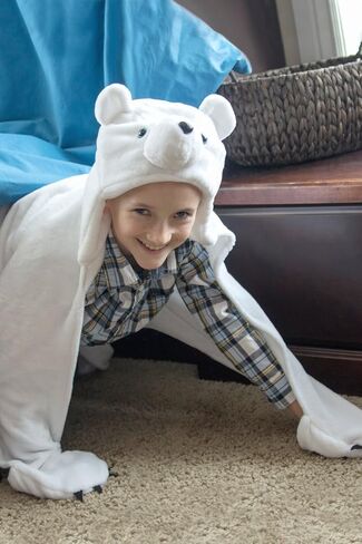 بطانية بغطاء للرأس يمكن ارتداؤها من Fin Fun للأطفال - بطانية بغطاء رأس يمكن ارتداؤها للأطفال - للأولاد والبنات in Kuwait