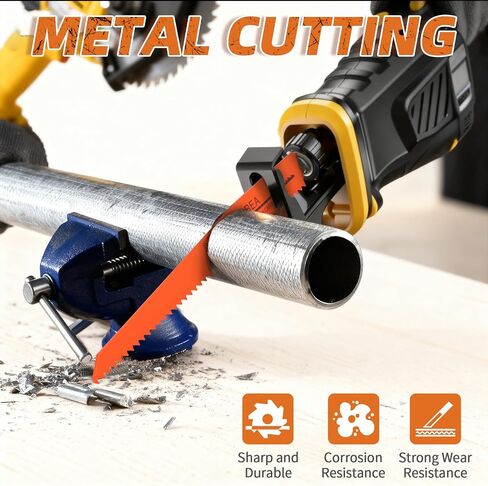 10-Piece Reciprocating Saw Blades 6 & 8 Inch Wood & Metal Cutting Saw Blades Premium Blades Carbon Steel Bi - Metal Reciprocating Saw Blades for Wood Pruning NVKLBEA in Saudi Arabia