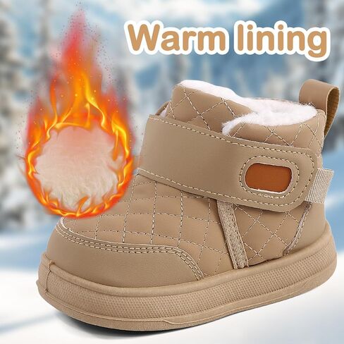 Toddler Snow Boots Boys Girls Waterproof Winter Outdoor Shoes Warm Faux Fur Ankle Booties with Slip Resistant Sole in Saudi Arabia