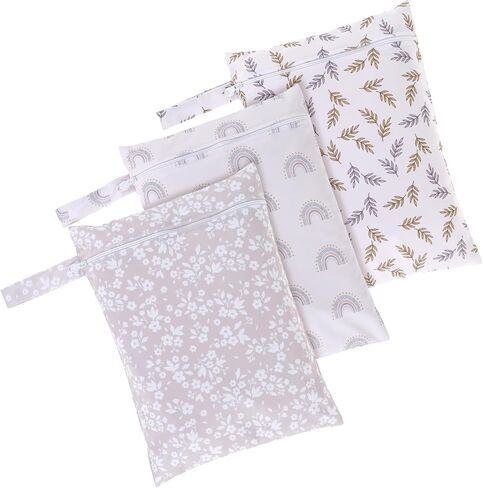 3Pcs Wet Bags with Zipper Closure Waterproof Wet Storage Bag Large Capacity Wet Dry Bag Reusable Wet Clothes Bag Portable Bathing Suit Bags for Swimsuits Baby Diapers Beach Pool in Saudi Arabia