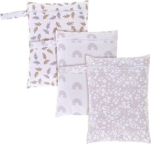 3Pcs Wet Bags with Zipper Closure Waterproof Wet Storage Bag Large Capacity Wet Dry Bag Reusable Wet Clothes Bag Portable Bathing Suit Bags for Swimsuits Baby Diapers Beach Pool in Saudi Arabia