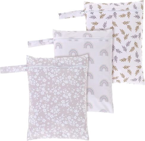 3Pcs Wet Bags with Zipper Closure Waterproof Wet Storage Bag Large Capacity Wet Dry Bag Reusable Wet Clothes Bag Portable Bathing Suit Bags for Swimsuits Baby Diapers Beach Pool in Saudi Arabia