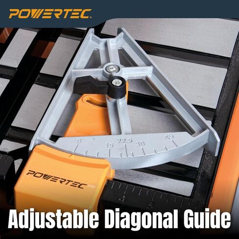 منشار بلاط رطب POWERTEC PRO مقاس 7 بوصة مع حامل - 10 أمبير، 1.5 حصان قاطع بلاط مع ضوء ليزر وإضاءة LED، لقطع السيراميك والبورسلين الدقيقة (TLS1003) in Saudi Arabia