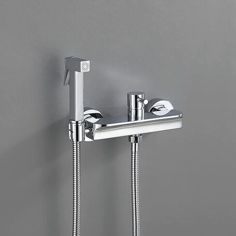 طقم بخاخ محمول للمرحاض، مجموعة بخاخ حفاضات قماشية للحمام من النحاس الكروم مع ماء بارد وساخن، طقم بخاخ مرحاض مثبت على الحائط لاستحمام الحيوانات الأليفة، خرطوم من الفولاذ المقاوم للصدأ in Kuwait